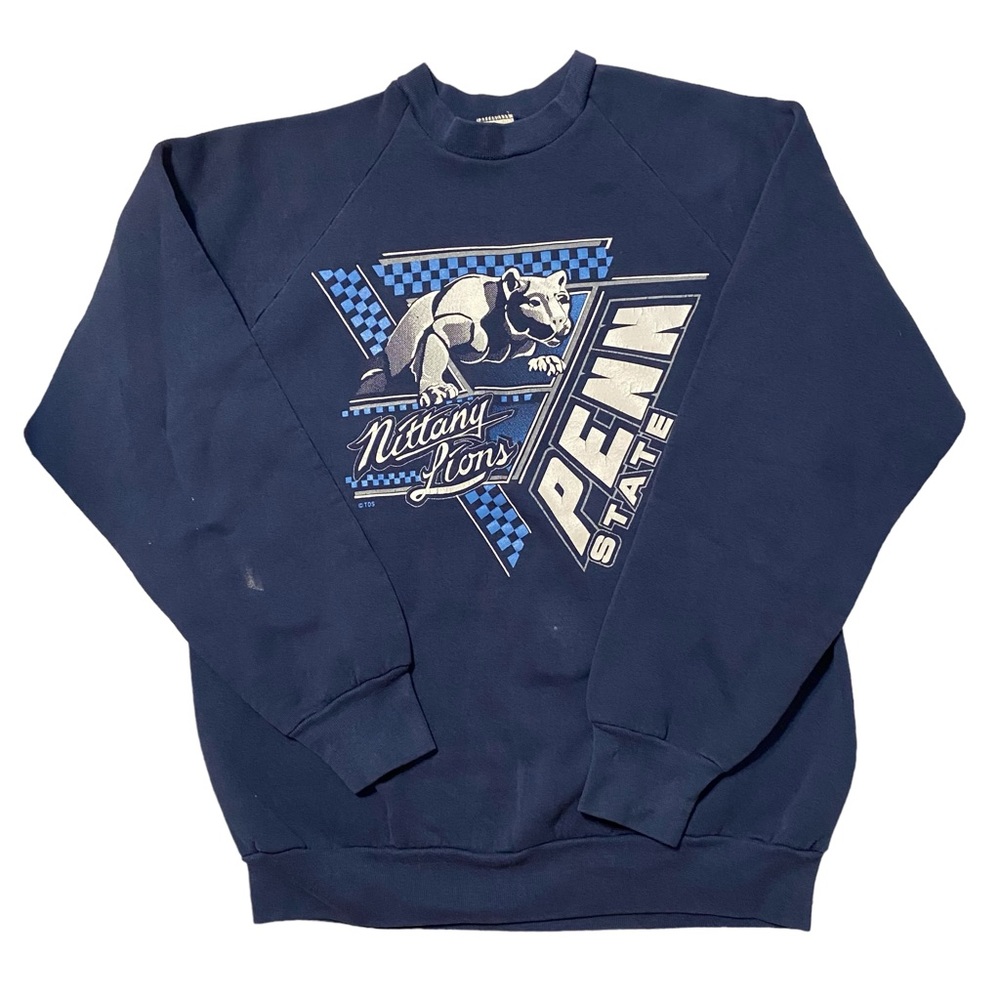 Vintage 90s Penn State Fruit of the Loom Nittany Lion Sweatshirt Sweater L